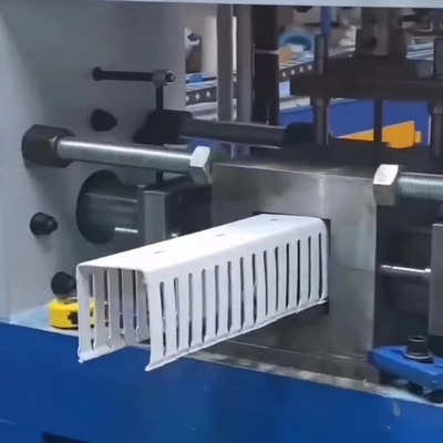kopen China Shenzhen HYPET PVC High Speed Four Stations Cable Channel Making Machine/ PVC Wiring Duct Trunking Extrusion Productielijn online manufacture