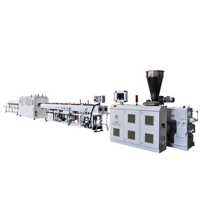 kopen Pvc-het Dubbel van de Pijpmachine loopt 20-63 met de Kegel Tweelingoutput 220kg/H van de Schroefextruder ZS55/120 vast online manufacture