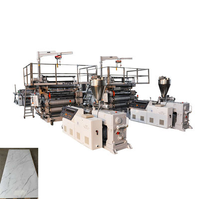 kopen De plastic Machine van de Raadsuitdrijving voor Pvc 1220 Marmeren Bladproductie online manufacture