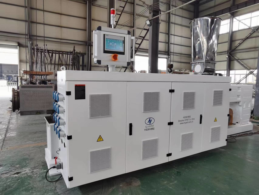 Vervaardigd in China UPVC CPVC OPVC PVC parallel tweescrew extruder HYPS92/28 met een hoge uitvoercapaciteit en minder vermogen