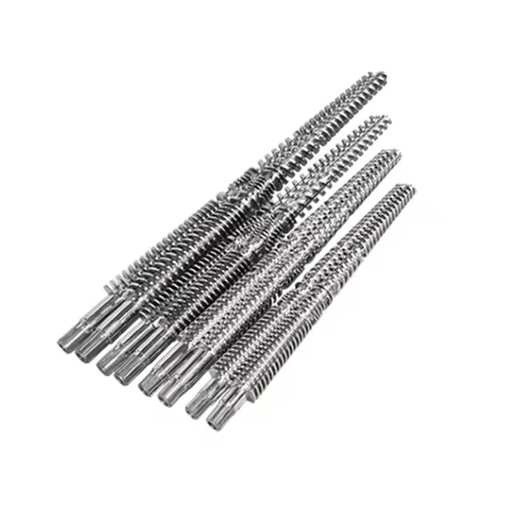 Plastic Extruder Koniek Twin Screw And Barrel / Bi-metal Screw And Barrel Voor Dubbele Twin Screw Extruders